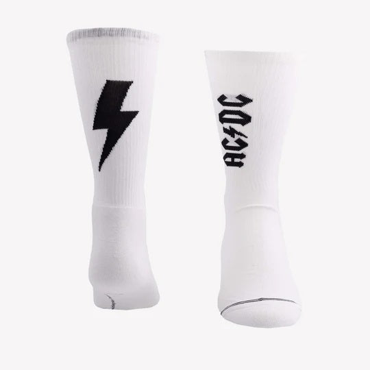 Perris AC/DC Socks WHT Lightning - LRG