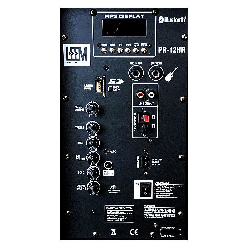 Leem 12 Inch Portable PA UHF Wireless Mics x2