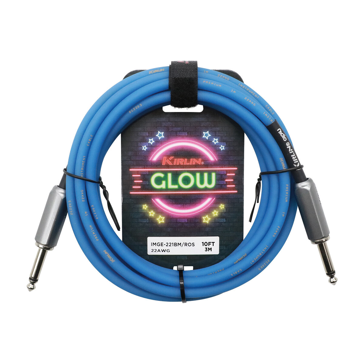 Kirlin 10ft Glow Blue Guitar Cable