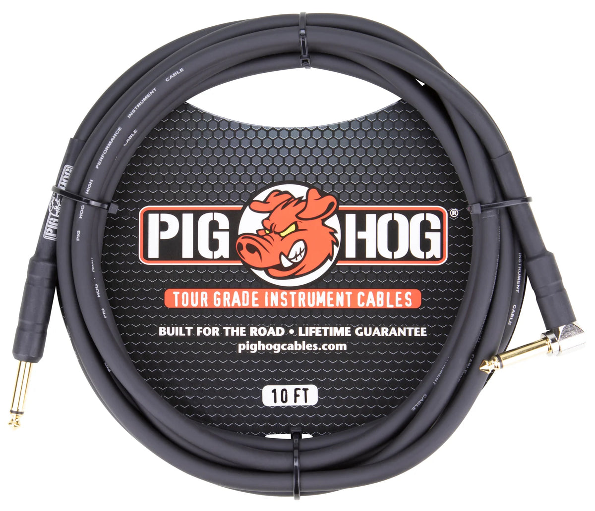 Pig Hog 10' Right angle Instrument cable