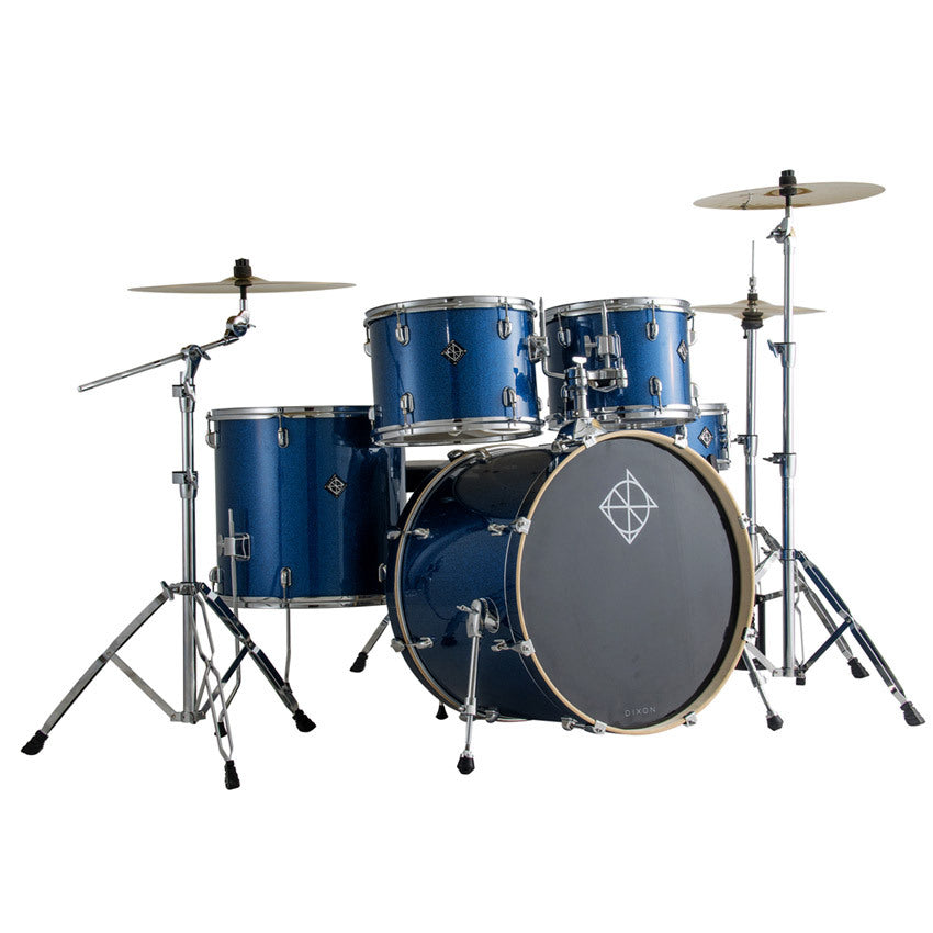 Dixon Spark Blue Spkle - Fusion w/ Cymbals, Hardware