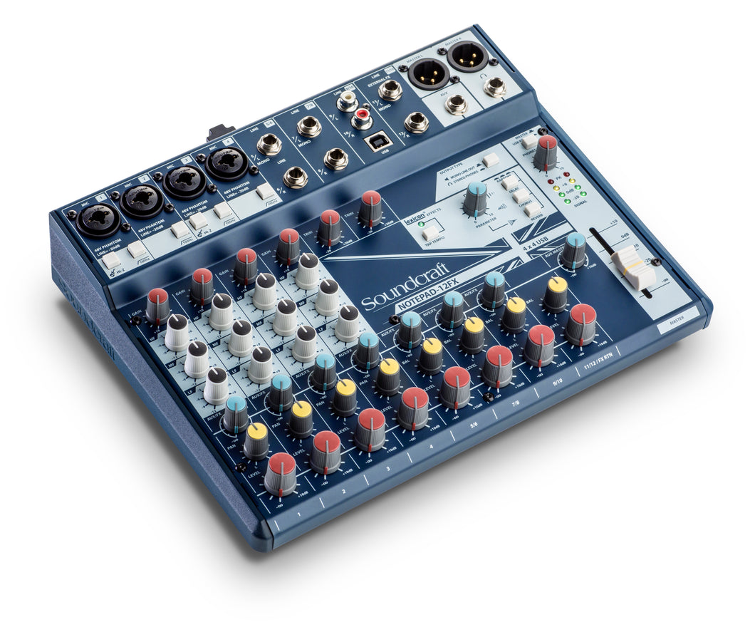 Soundcraft Notepad NTP12FX Small Format Analog Mixing Console w/ USB I/O & Lexicon Effects