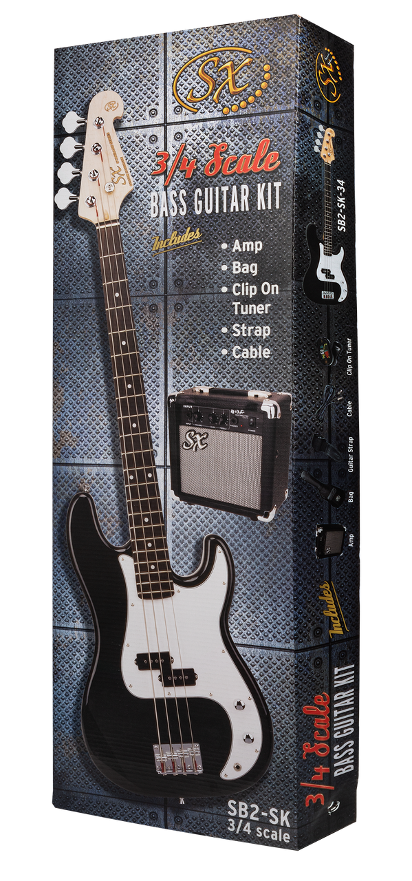 SX 3/4 Bass Guitar pack Black