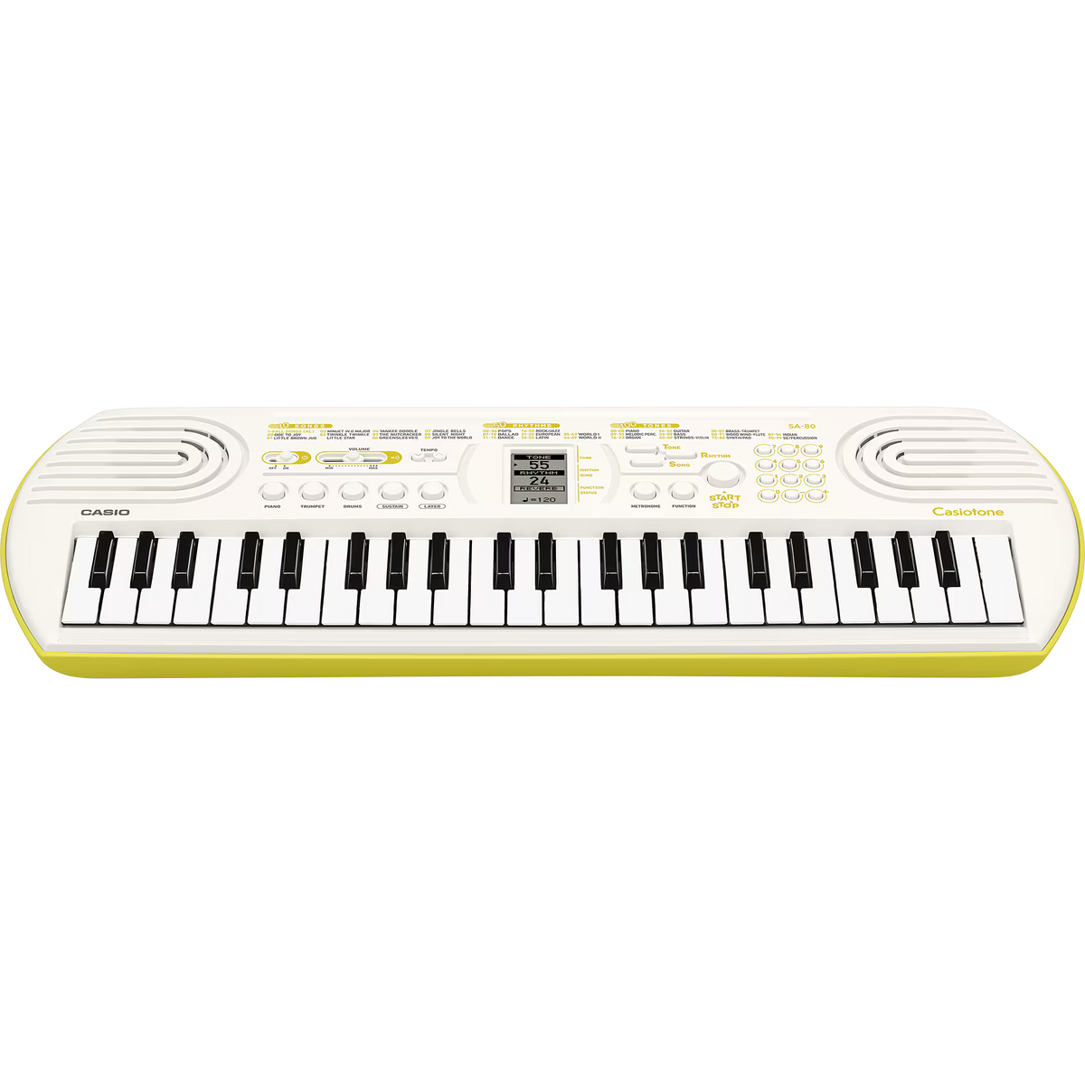 CASIO SA80 MINI KEYBOARD White/Lemon Yellow