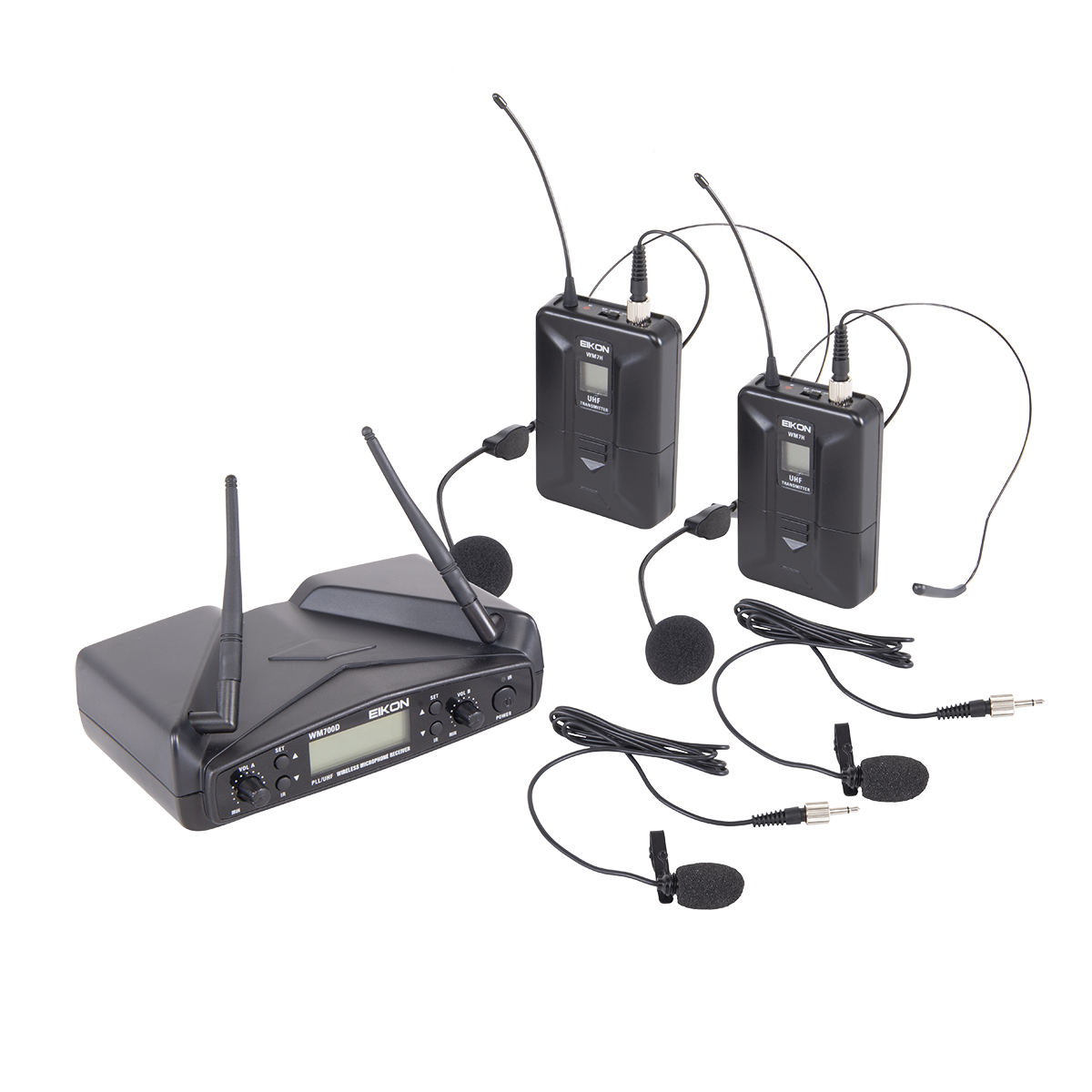 Eikon WM700DHA Belt-Pack with Headset & Lapel Dual Wireless System