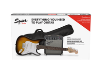 Load image into Gallery viewer, Squier 0371823332 Strat Pack, Laurel Fingerboard, Brown Sunburst, Gig Bag,