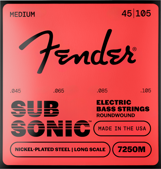 Fender 45-105 7250 Bass Strings, Nickel Plated Steel, Long Scale