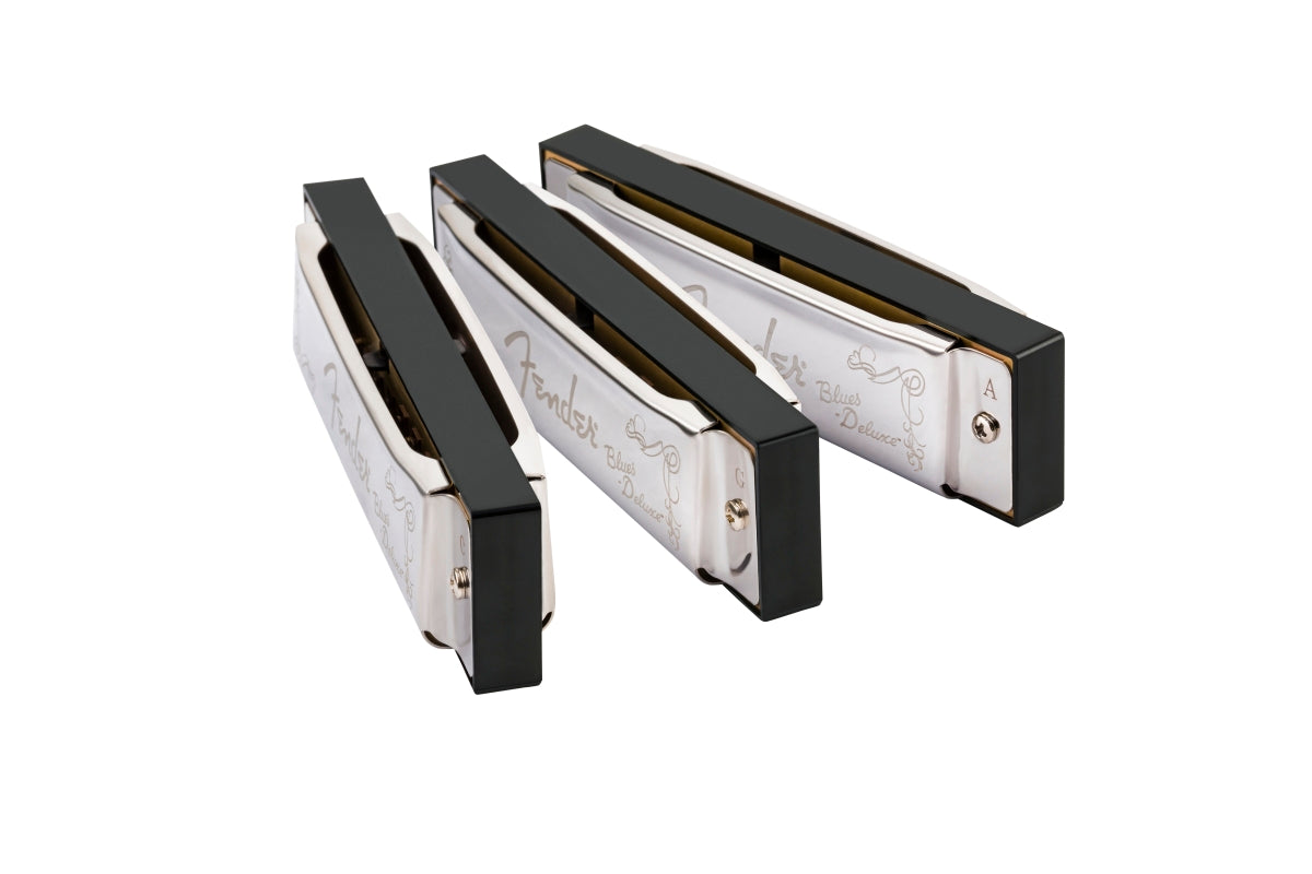 Fender Blues  Deluxe Harmonica 3 Pack C,G & A with Case