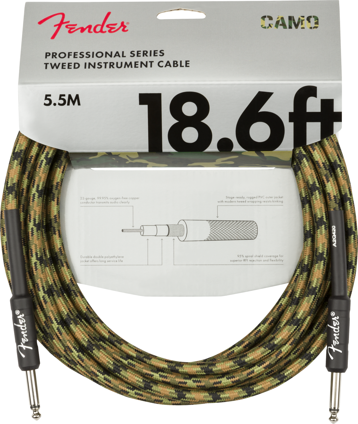 Fender Pro 18.6' Inst Cable Camo