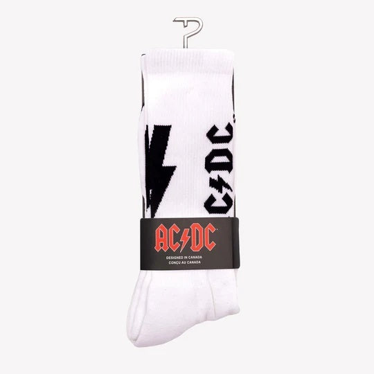 Perris AC/DC Socks WHT Lightning - LRG