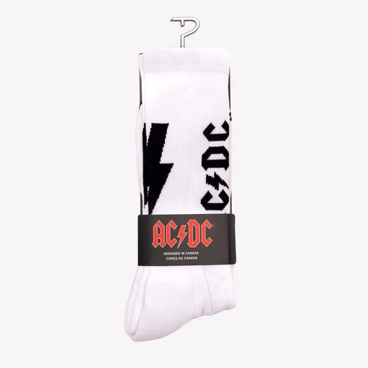 Perris AC/DC Socks WHT Lightning - LRG