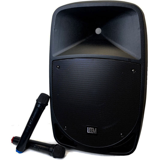Leem 12 Inch Portable PA UHF Wireless Mics x2