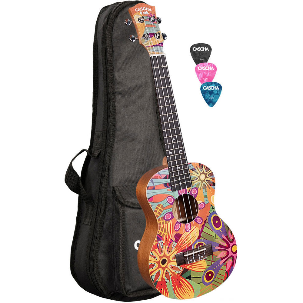 Cascha Art Flowers Tenor Ukulele