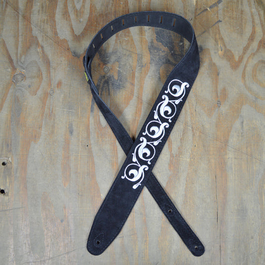 Colonial Leather DSS-ED14 Double Suede Embroidered Strap - Scroll Design