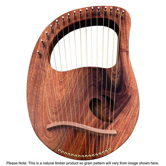 Lyre Harp 16 String Bean Shape Brown