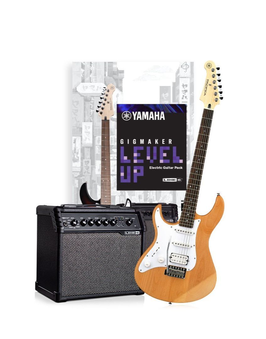 Yamaha Left Hand GIGMAKER LEVEL UP -Yellow Natural Satin Electric Guitar Pack