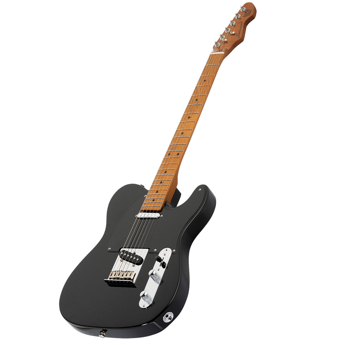 Levinson Sceptre Arlington Std Black Single Cutaway 2SC w Maple Board