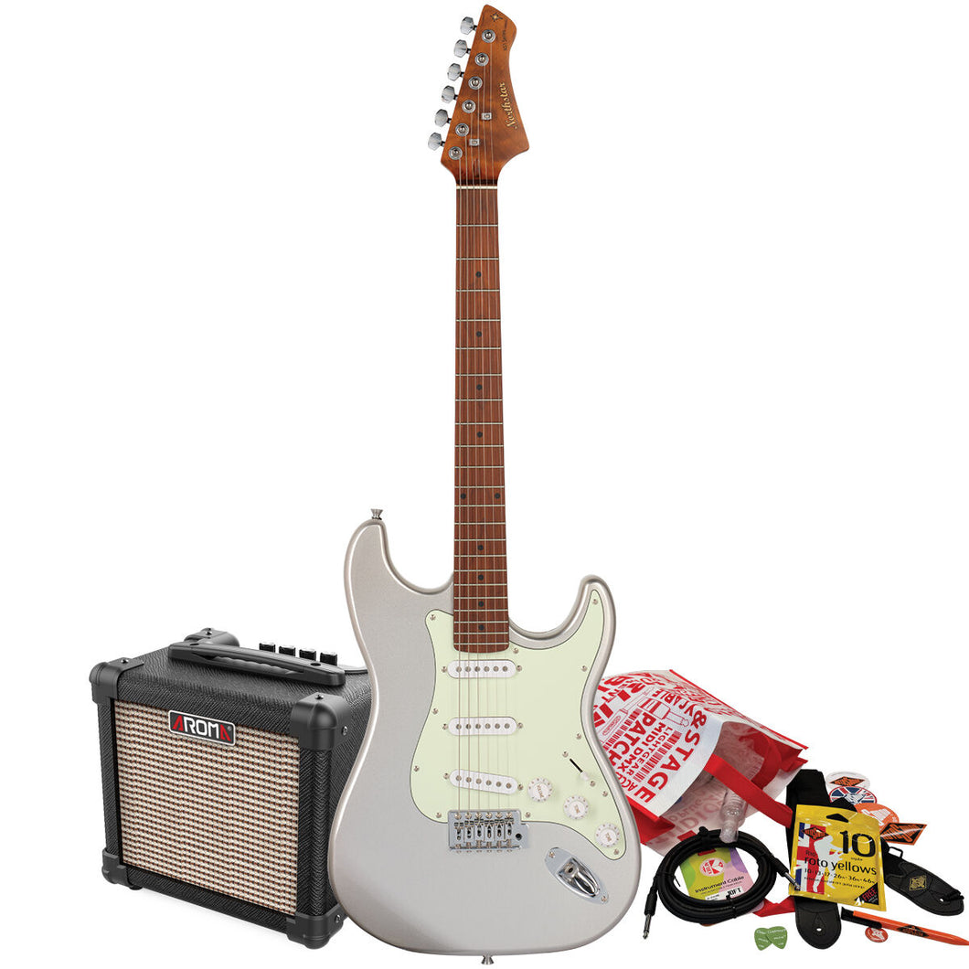 NS1-IS-PACK - Northstar Guitar Pack - S Style Electric Guitar Inca Silver