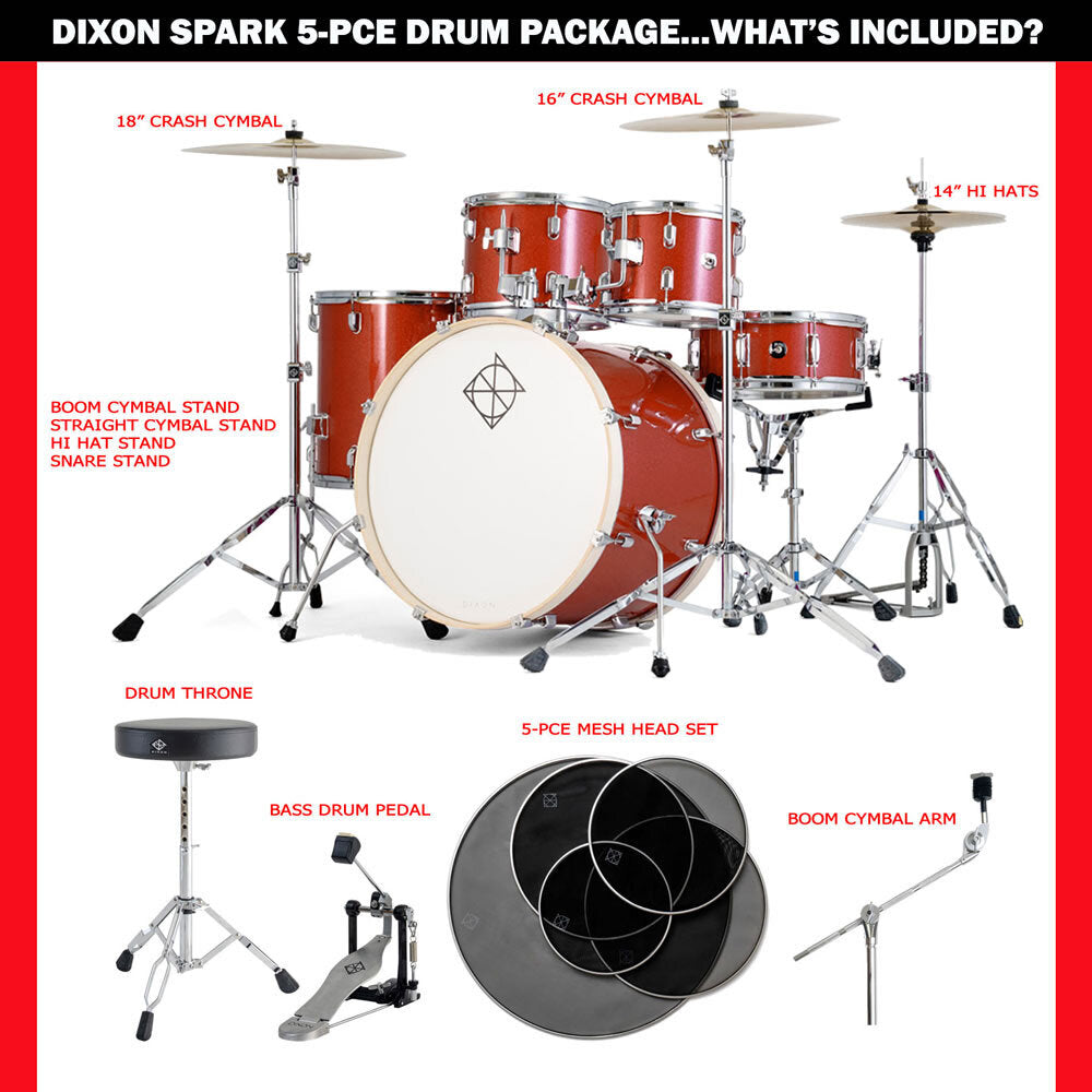 Dixon 5PC kit Champagne Sparkle 14/16/18 CYMS INC