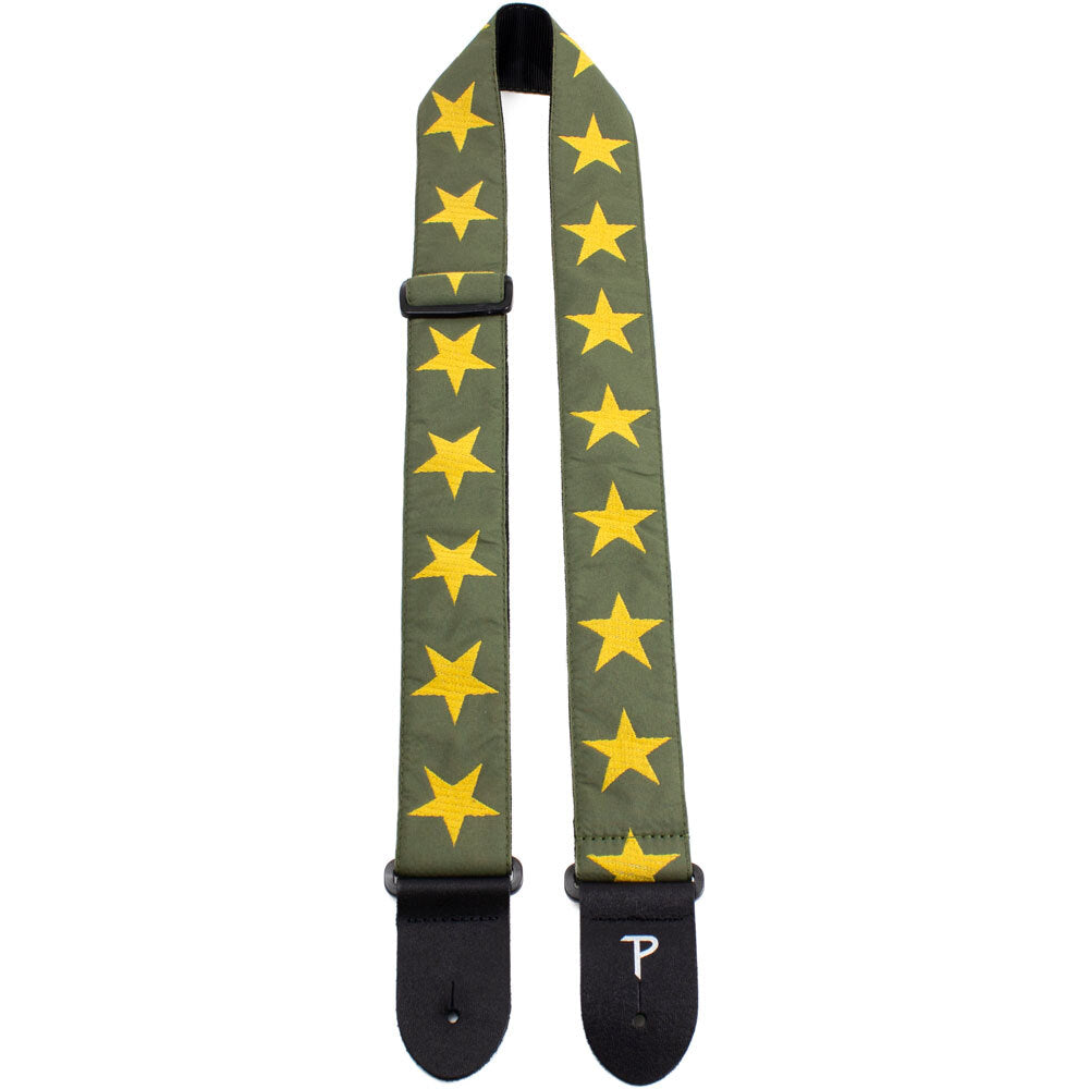 Perris 2" Grn/Gold Stars Jacquard Strap
