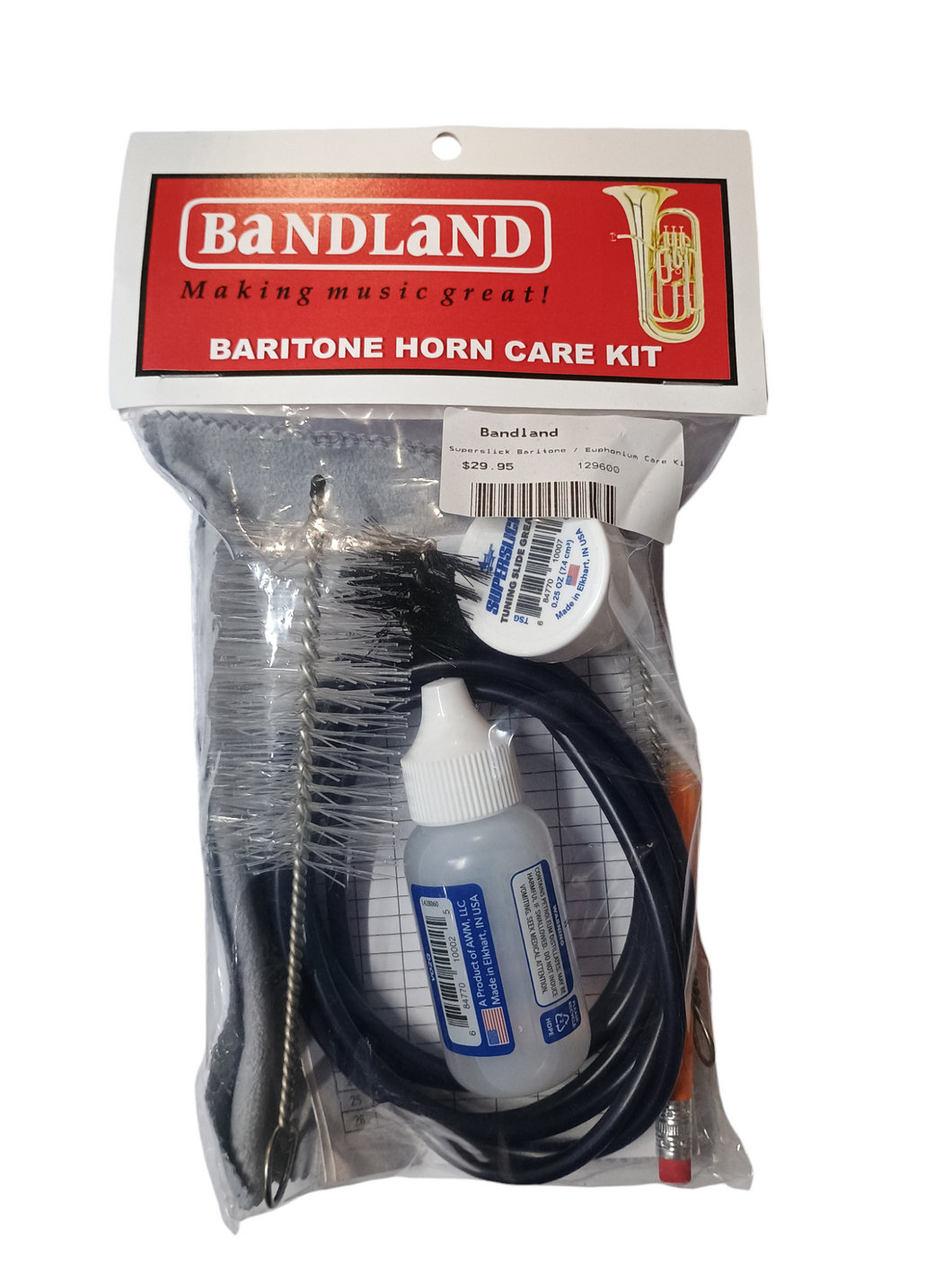 Superslick Baritone / Euphonium Care Kit Bag with Header