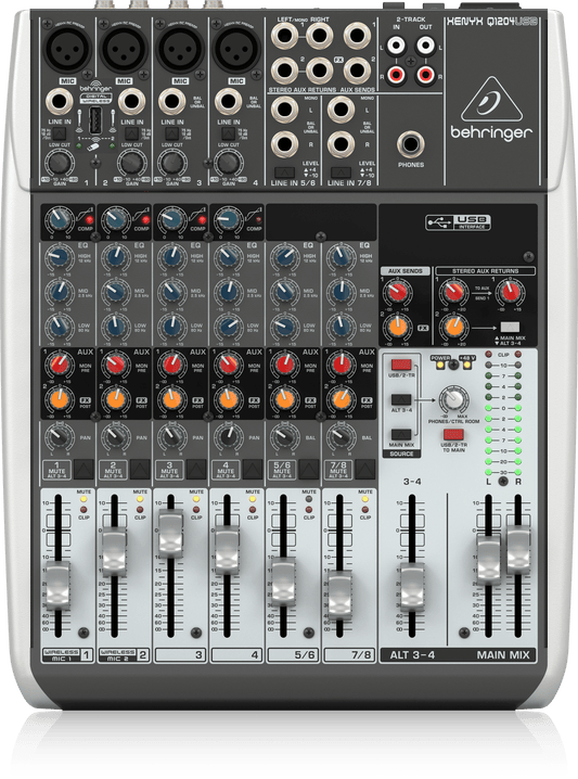 Behringer Xenyx Q1204USB Premium 12-Input, 2/2-Bus Mixer with USB/Audio Interface