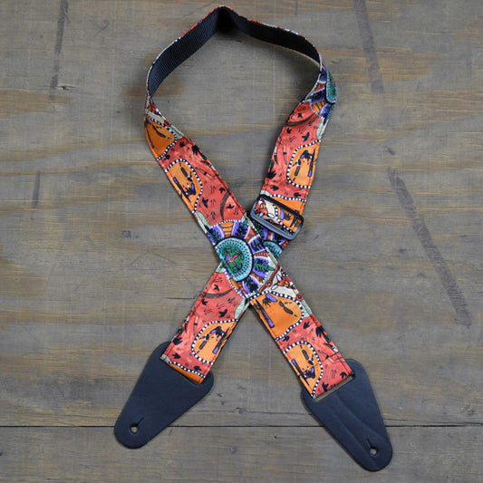 RSI-13 ABORIGINAL ART GUITAR STRAP – KANGAROO GROUND