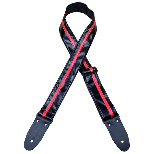 Colonial Leather RSS-BKRE Stripe Rag Strap - Black with Red Stripe