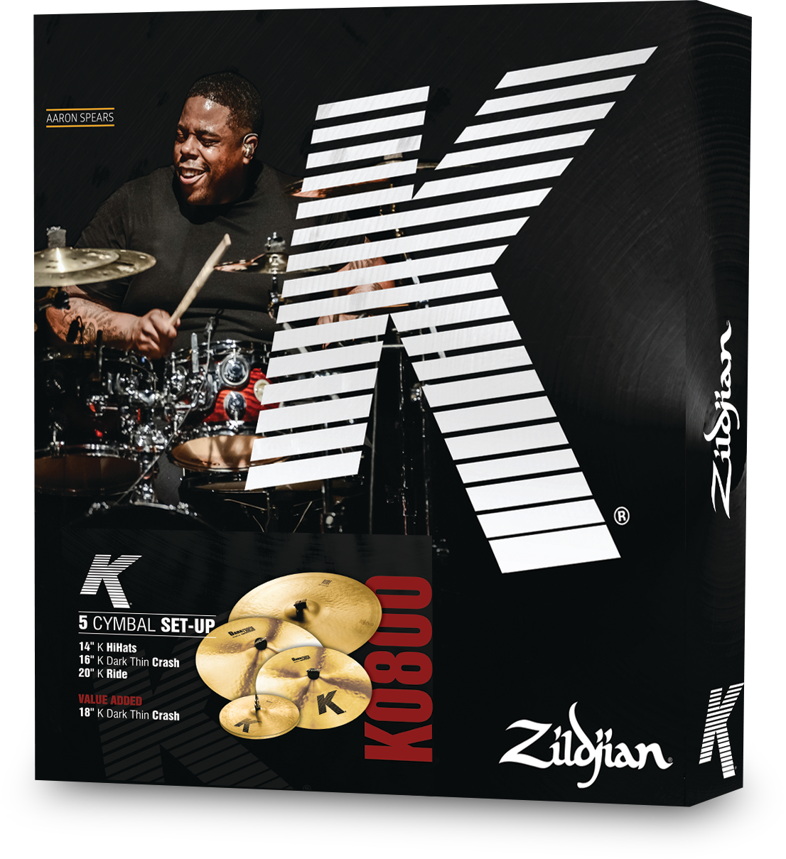 Zildjian K0800 K Cymbal Pack 14HH 16CR 20R Free 18 Crash