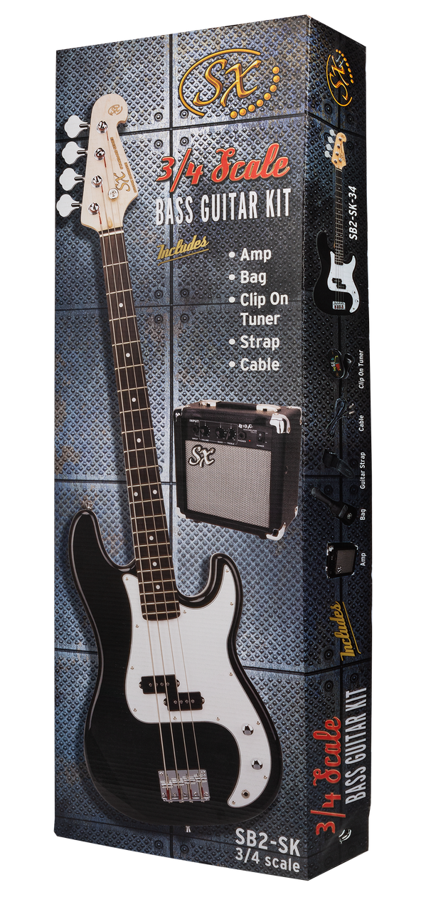 SX 3/4 Bass Guitar pack Black – Bandland Toowoomba