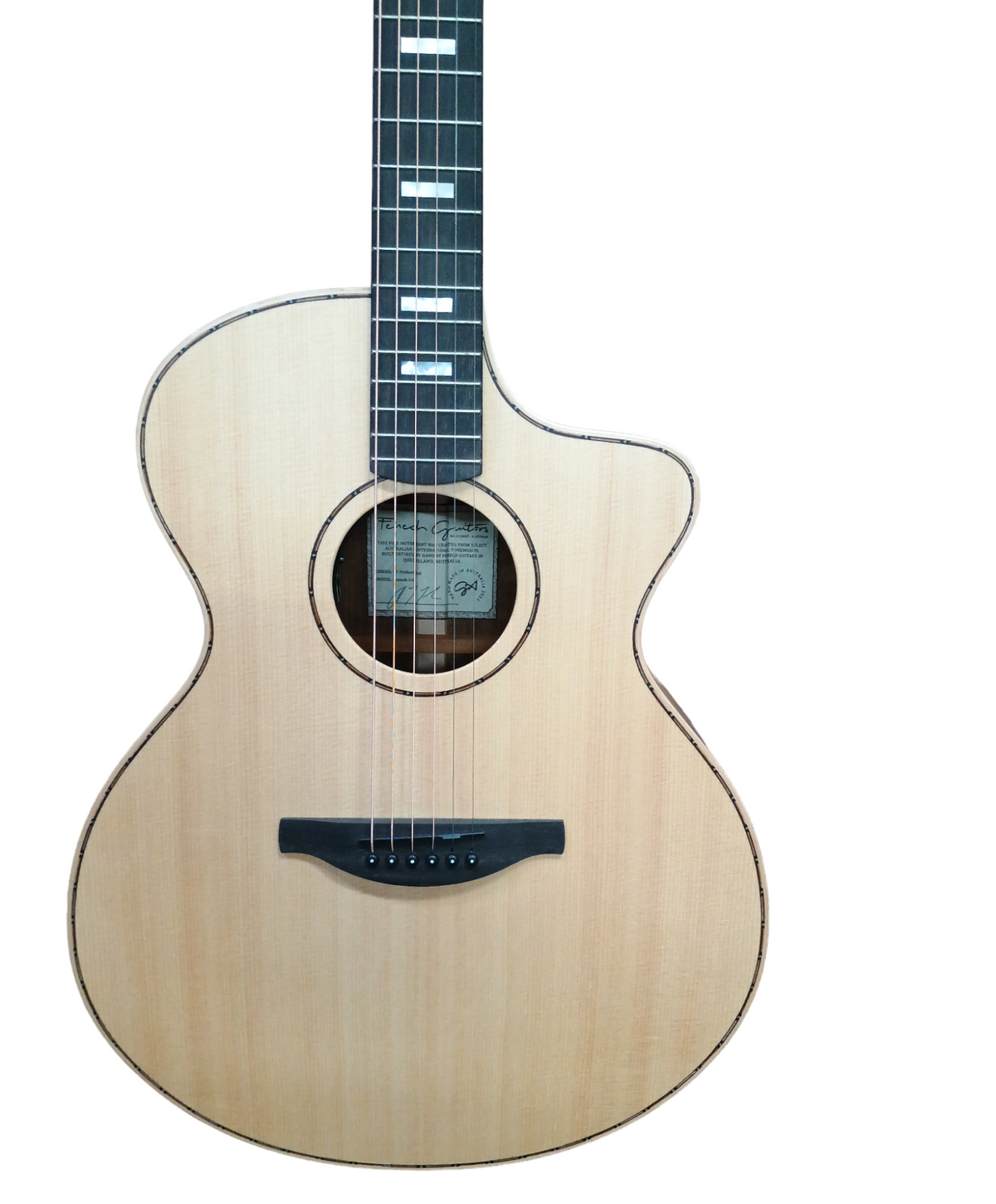 Fenech VTP Grand Auditorium Cutaway BLK w/ Hardcase