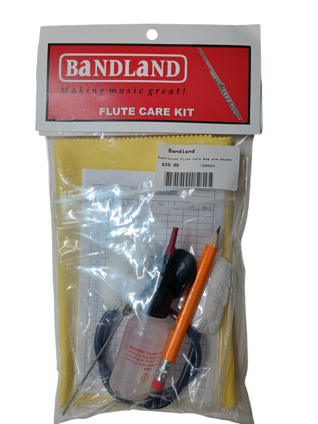 Superslick Flute Care Kit bag and Header