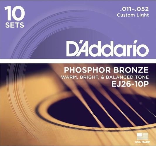D'addario EJ26 PROPACK PHOS BRZ CST LITE 11 - 52
