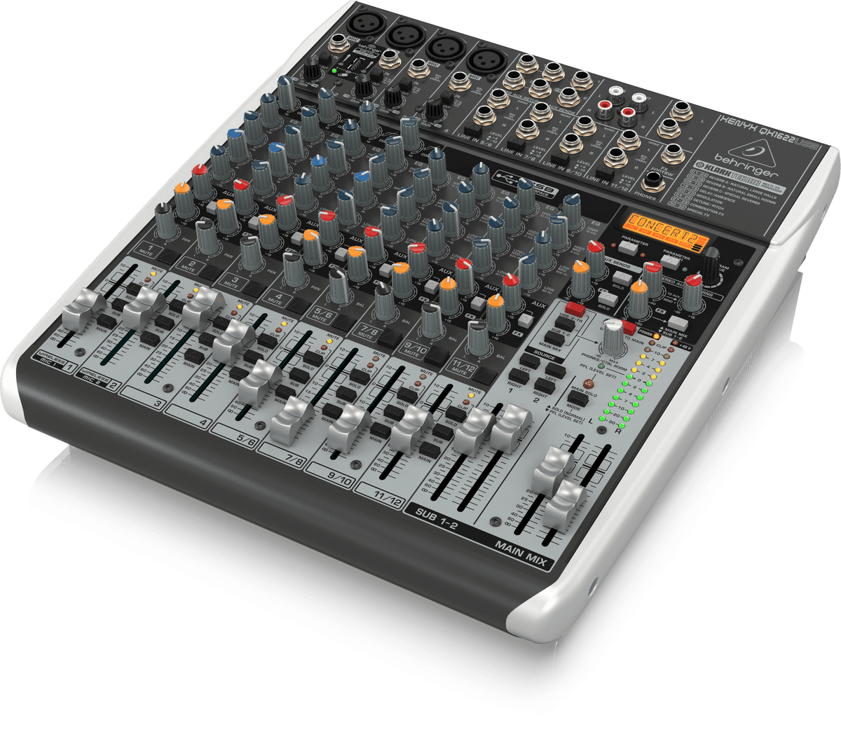 Behringer Xenyx QX1622USB Premium 16-Input, 2/2-Bus Mixer with KLARK TEKNIK Multi-FX Processor & USB/Audio Interface